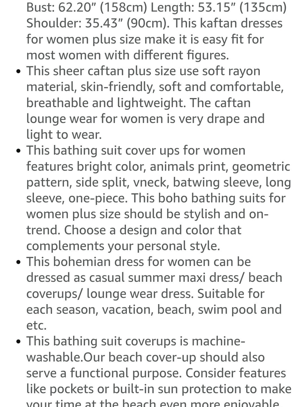 Colorful Butterfly Caftan Maxi Swim Cover Up One Size M–2XL - Picture 8 of 8
